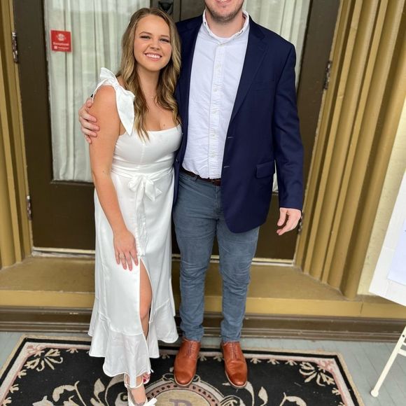 Show Me Your Mumu Garden Ruffle Midi Dress in White Ivory Luxe Satin - Picture 5 of 10